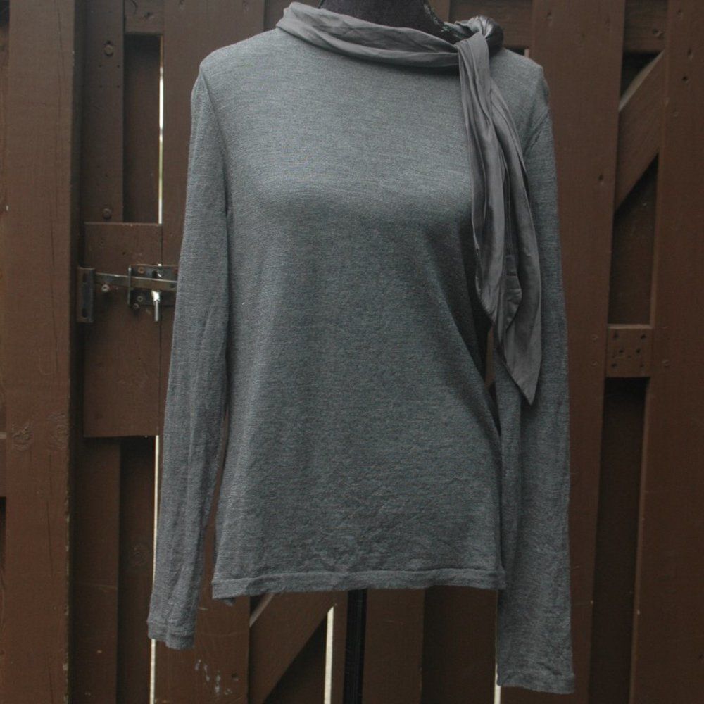 Brooks Brothers XL Charcoal Gray Scarf Sweater EEUC